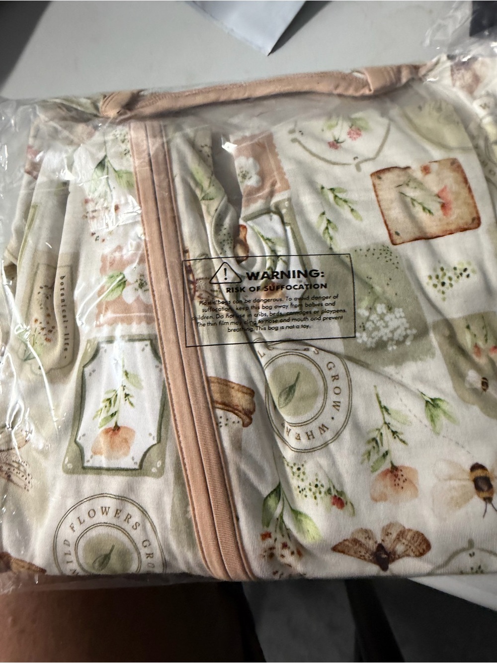Bamboo 12 to 18 month long zippy for baby new with tags